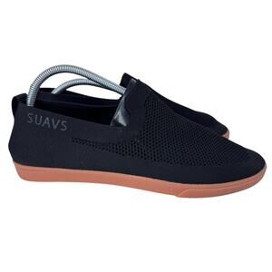 SUAVS The Barton Slip-On Barefoot‎ Shoes Mens Size 11 Black Knit Upper Low Top